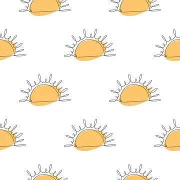 Pattern line art of the sun and spots Stock Illustration