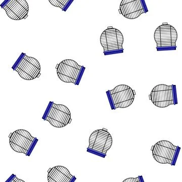 Pattern line bird cage cartoon vector Stock Illustration