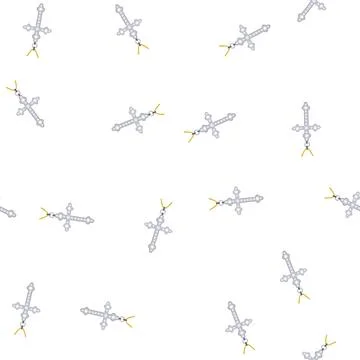 Pattern line cross christian cartoon vector Illustrazione stock
