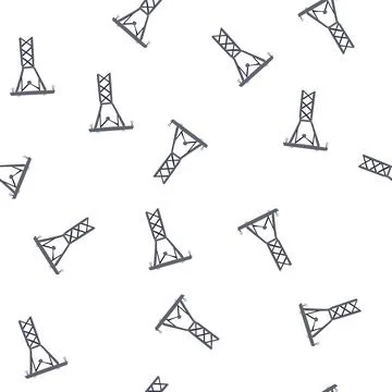 Pattern line electric pylon cartoon vector イラスト素材