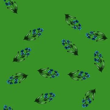 Pattern line forget me not sketch hand drawn イラスト素材