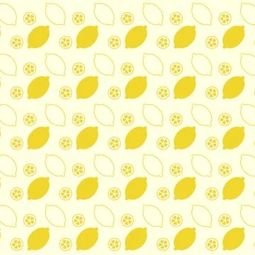 Pattern of line icons featuring various fruits on a pastel background Stock Illustration