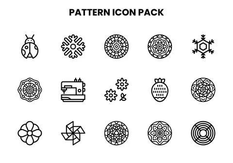 Pattern Line Icons Pack Stock Illustration