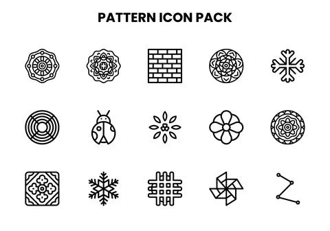 Pattern Line Scalable Icons Pack 스톡 일러스트