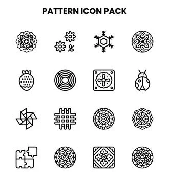 Pattern Line Scalable Icons Pack Stock Illustration