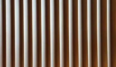 Pattern line of white plastic curtain. Abstract, striped and background Stock Photos