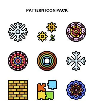 Pattern Lineal Color Set Icons Pack イラスト素材