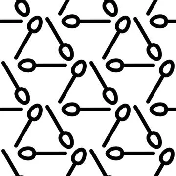 Pattern linear black spoon seamless cooking, wrapping paper for menu Stock Illustration