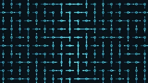Pattern of lines and circles on a dark background in a Stock Footage 338227956