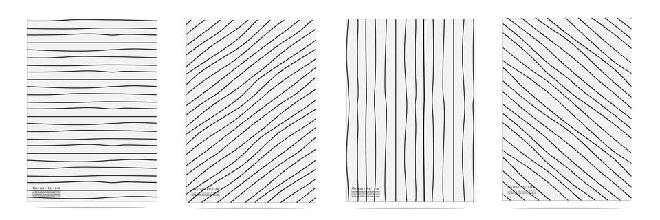 Pattern With Lines Hand Drawn Set. Stock Illustration