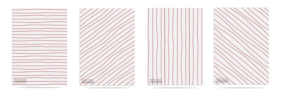 Pattern With Lines Hand Drawn Set. Illustrazione stock