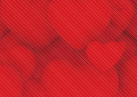 Pattern lines on multiple red heart background Stock Illustration