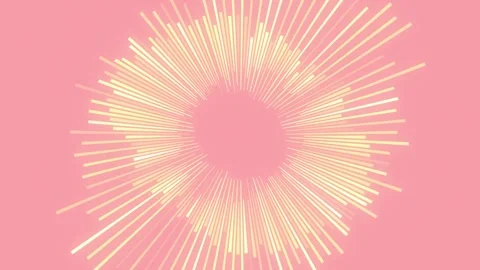 Pattern of lines in the shape of a sun. 3d rendering loop animation 4K Stock Footage 265904880