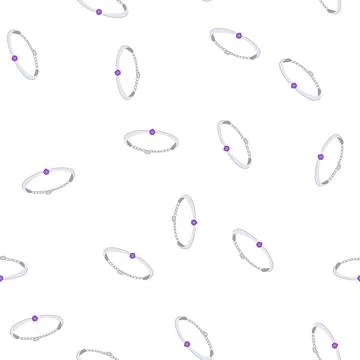 Pattern link bracelet silver cartoon vector イラスト素材