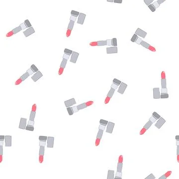 Pattern lip lipstick makeup cartoon vector Stock Illustration