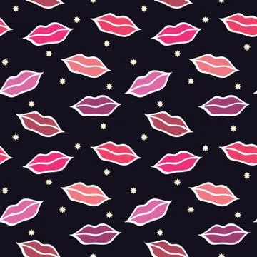 Pattern with lips. Stock Illustration