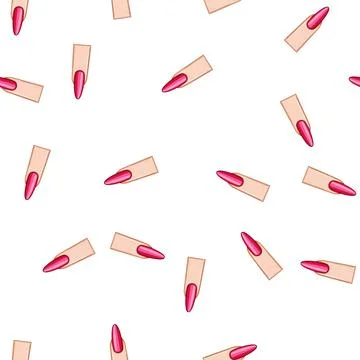 Pattern lipstick nail shape cartoon vector Illustrazione stock