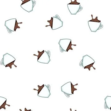 Pattern liquid coffee cup splash cartoon vector Stock-Illustration