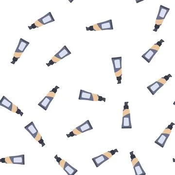 Pattern liquid foundation cream cartoon vector Illustrazione stock