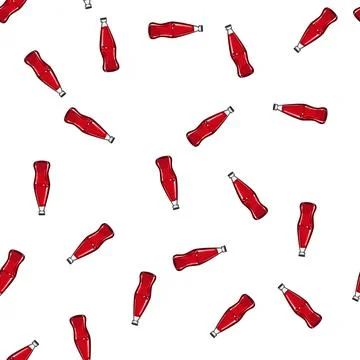 Pattern liquid glass bottle soda cartoon vector Stock Illustration