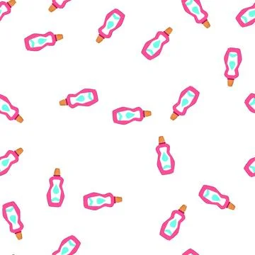 Pattern liquid mouthwash cartoon vector Stock Illustration