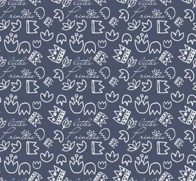 Pattern for little Princess Stock Illustration