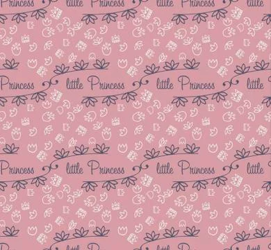 Pattern for little Princess Stock Illustration