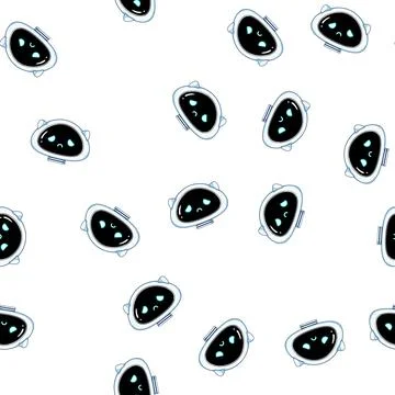 Pattern Little robot head displaying sad expression and disappointment 스톡 일러스트