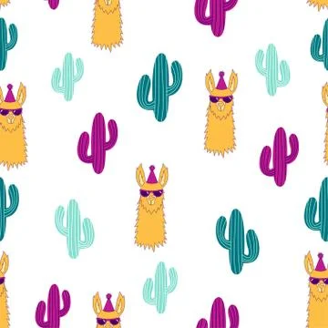 Pattern with llama Illustrazione stock