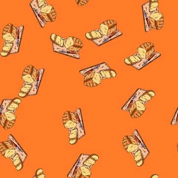 Pattern loaf bread sketch hand drawn Stockillustratie