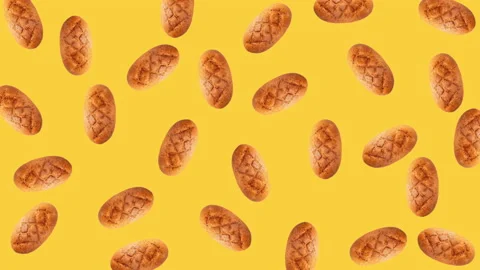 Pattern loaf of bread wiggle yellow Stock Footage 146534977