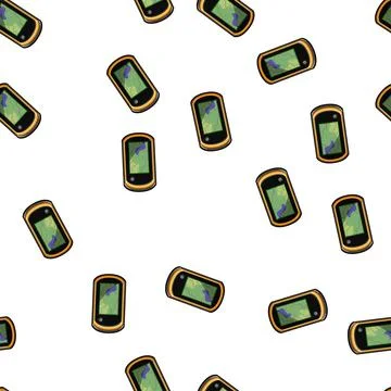 Pattern location gandheld gps cartoon vector 库存插图