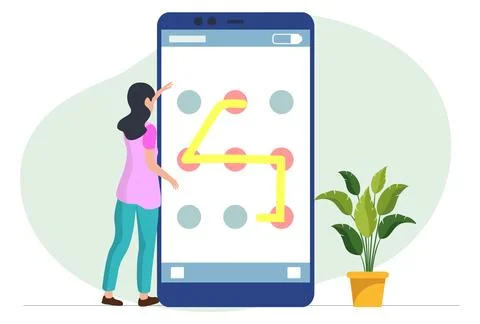 Pattern Lock Concept Illustration Stock Illustration