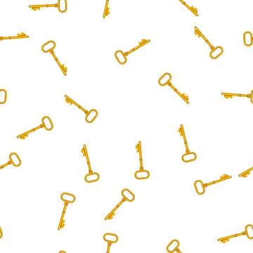 Pattern lock key vintage cartoon vector Illustrazione stock
