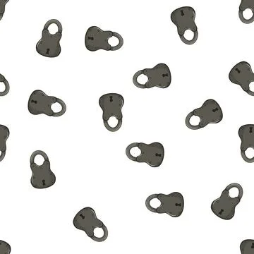 Pattern lock padlock vintage cartoon vector Stock Illustration