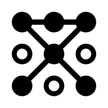 Pattern Lock, password, Mobile Security Icon Stock Illustration