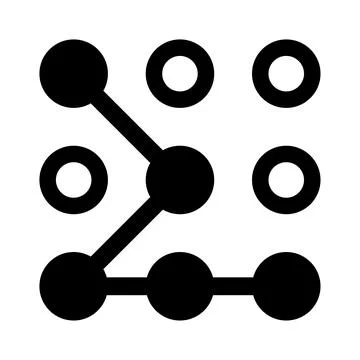 Pattern Lock, password, Mobile Security Icon Illustrazione stock