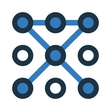 Pattern Lock, password, Mobile Security Icon Illustrazione stock