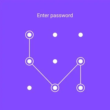Pattern Lock Screen with Password Entry Interface security interface privacy Stock Illustration