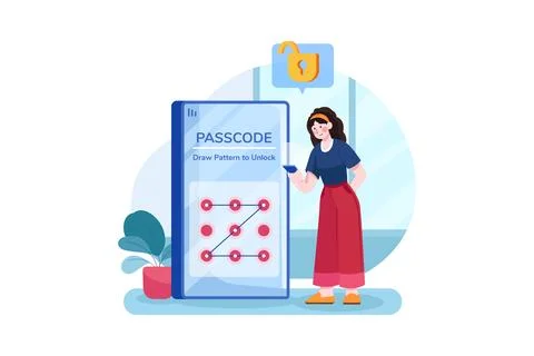 Pattern Lock security Illustrazione stock