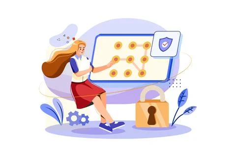 Pattern Lock security Illustrazione stock