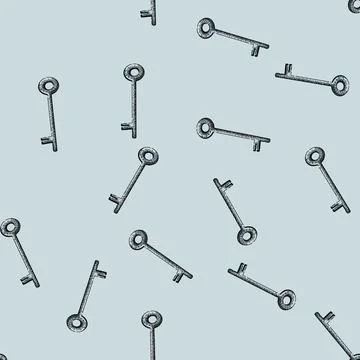 Pattern lock skeleton key sketch hand drawn イラスト素材