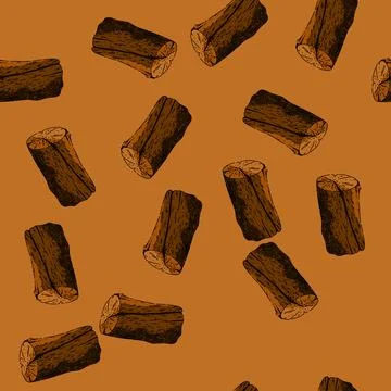 Pattern log wood sketch hand drawn 스톡 일러스트