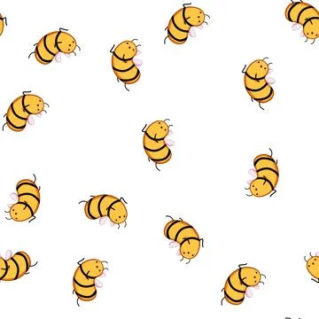 Pattern logo bee character cartoon vector Stock Illustration