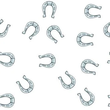 Pattern logo horseshoe cartoon vector Stock Illustration