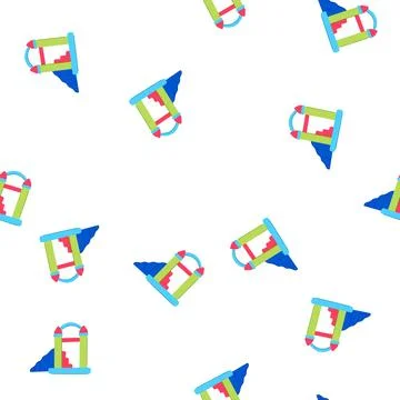 Pattern logo inflatable castle cartoon vector Stock Illustration