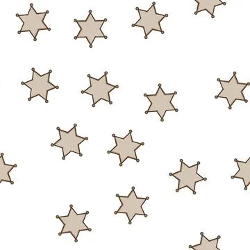 Pattern logo sheriff badge cartoon vector Stock Illustration