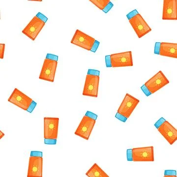 Pattern lotion sun cream cartoon vector 库存插图