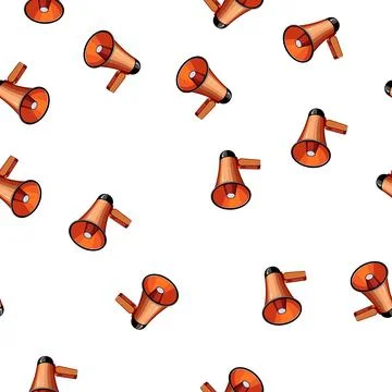 Pattern loud megaphone speaker cartoon vector Stock Illustration