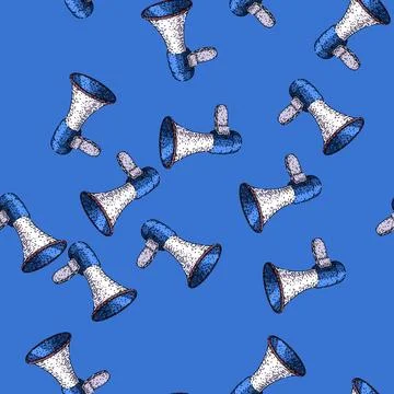 Pattern loudspeaker megaphone sketch hand drawn イラスト素材